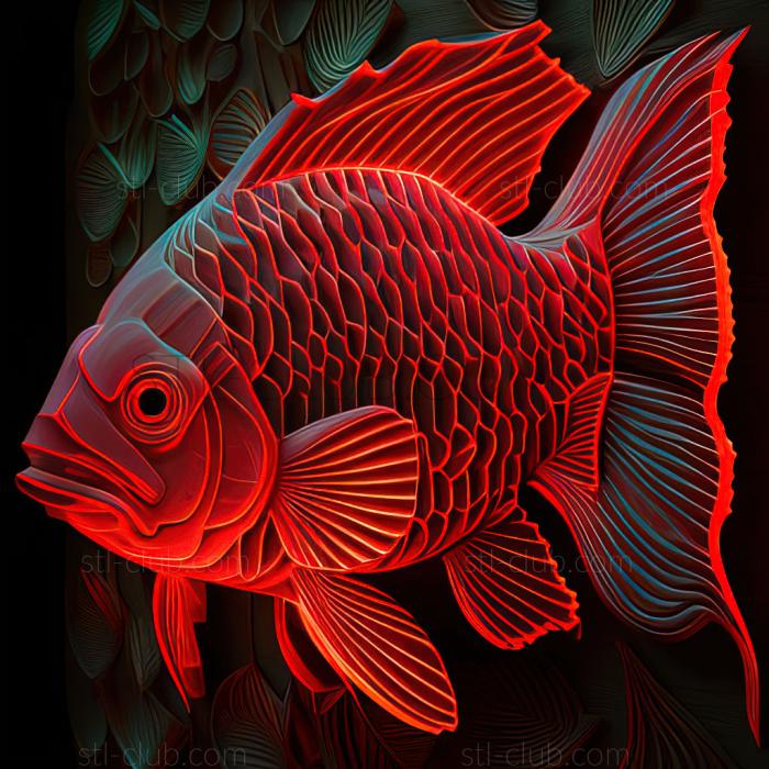 st Red neon fish